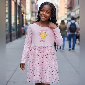 Pokémon Pikachu Pink Long Sleeve Dress